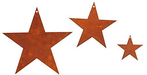 Christbaumschmuck Rost Design Stern zum Hängen (3er Set), Baumschmuck, Weihnachtsdeko