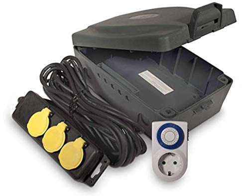 LUCECO MasterPlug WBXIP36T/E-MP Scatola Impermeabile Elettrica da Esterno, Giardino, IP54, con Cavo di Prolunga da 6 m