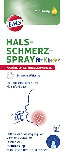 EMS Halsschmerz-Spray für Kinder: Schnelle Hilfe bei Halsschmerzen für Kinder ab 3 Jahren. 100% natürliche Wirkweise, 30 ml