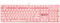 Qisan Mechanical Gaming Keyboard Wired White Backlit Keyboard Blue Switches Full Size 104 Keys US Layout-Pink