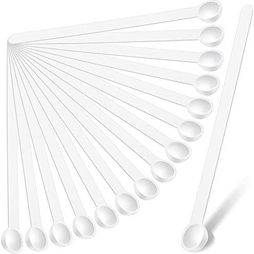 Honeydak 1/32 Teaspoon Micro Scoops 150 Milligram Mini Measuring Spoons Tiny Little Plastic Scoop for Measuring Cosmetics, Powders, Glitter and Seasoning(White, 16 Pieces)