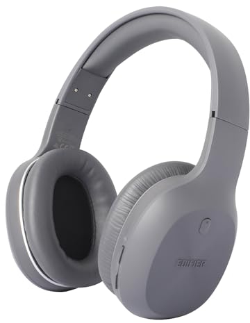 Edifier W600BT Kabellose Over-Ear Kopfhörer, Bluetooth V5.1, Kristallklare Anrufe, 40mm Treiber, 30 Stunden Wiedergabezeit, Verbindung mit 2 Geräten, Integriertes Mikrofon, Leicht - Grau