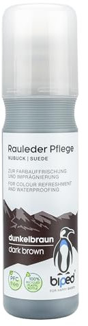 biped soin daim - rafraîchissement et imprégnation couleur - stick nubuck velours avec applicateur éponge 75 ml z2790(marron foncé)
