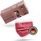 Charlemain 50x Mascherina Chirurgica, Made In Germany, EN 14683 Tipo IIR, Certificata Ce, Protezione Medica Per Bocca E Naso, Bfe > 99%, 3 Strati, Resistente Agli Schizzi, Latex Free - Bordeaux Rosso