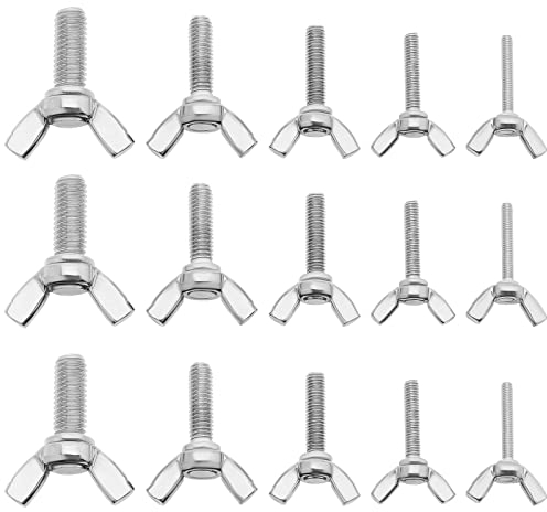 Be In Your Mind 50 Stücke Schmetterling Flügelschrauben M3 M4 M5 M6 M8 Edelstahl Flügelbolzen Set Metall Schmetterlingsschrauben Bolzen für Elektronische Geräte