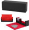 Yearninglife Premium Magnetic PU Cards Box, Flip Case Long Box, Sammel Karten Halte Box 400+ Standardgröße Für Magic Cards Kartenbox (Schwarz Rot)
