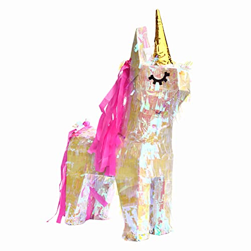 AD.CON Pinata, Einhorn Kinderpinata, Party-Dekoration, für Kinder-Geburtstag, Kindergeburtstag Spiel, Geschenkidee 35 × 14 × 54 cm