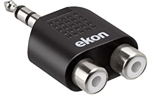 ekon AUX RCA Splitter Splitter, 3,5 mm Klinkenstecker, 2 RCA-Ports, für Stereo, Verstärker, Kopfhörer, Musikinstrumente, Gitarre, Tastaturen, Mixer, Heimaudi, Hi-Fi