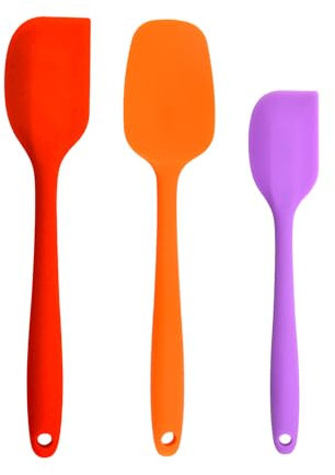 Cuisine Spatule Maryse Patisserie Silicone Spatule Maryse Souple Résistantes à Chaleur- Ustensiles en Silicone Lot de 3 SET (3 couleur)