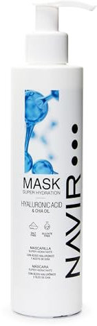 Navir Professional – Masque cheveux à l’acide hyaluronique – Cheveux secs, abîmés ou lissés – Sans sulfates ni parabènes – Hydratation intense et nutrition – 200 ml
