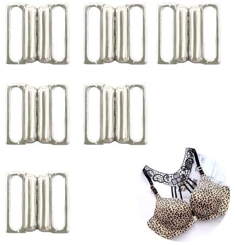 ZAHD 6 pezzi Bikini metallo fibbia per biancheria intima Reggiseno Clip da Bagno Gancio Costume Cucire Chiusura bikini argentata argento Fibbia Costumi da Bikini Chiusura Fai da Te Costume Bagno (A)