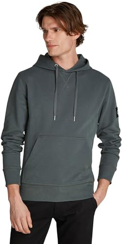 Calvin Klein Herren Hoodie Badge mit Kapuze, Grau (Endless Grey),3XL