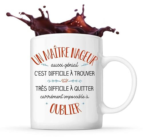 Planetee Tasse Maître nageur aussi génial | Idée Mug Cadeau Travail Métier Départ Retraite Collègue Anniversaire Noël