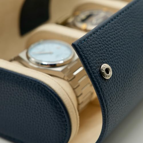 Zeitband 'Navy' UHRENROLLE | Vollnarbenleder | Alcantara | Leder | 3 Uhren