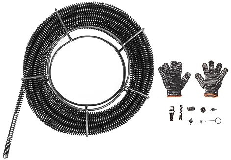 Spirale Abfluss Rohrreinigung 30 M Abflussschlange 16mm Stahl Rohr Reinigungssspirale für Bad Küche Spülbecken Kanal, Ø 9.5mm