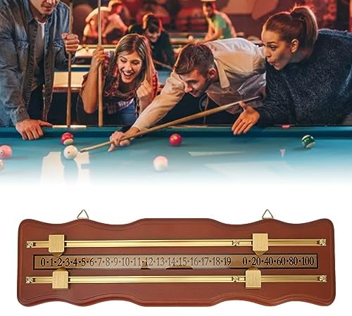 2-spurige Deluxe-Anzeigetafel aus Holz Für Shuffleboard-, Snooker- Und Billardspiele – Punktezähler Mit Gewelltem Design