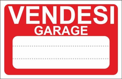 M-ITALY CARTELLO SEGNALETICO - VENDESI GARAGE - Adesivo Extra Resistente, Pannello in Forex, Pannello In Alluminio (30x42, Plastica)