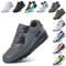 PADGENE Femme Homme Baskets Mode Chaussures Sport Course Sneakers Fitness Gym athlétique Multisports Outdoor Casual, Gris Foncé, 46 EU