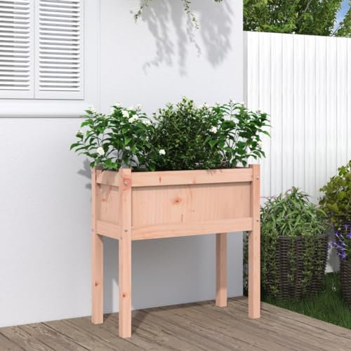 ShGaxin Jardinière avec pieds en bois massif de sapin Douglas 70 x 31 x 70 cm, potager urbain terrasse, jardinières extérieures, jardinières, table de culture, potager à la maison - 837560
