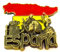 BETTER WITH FRIENDS 3D Metal Fridge Magnet. 8 cm x 6 cm Torro, Flag, Spanish Flamenco Dancer. Flag of Spain. Polka Dot Dress with Pericon Figure. Sevillian Fan