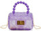 Weishuo Mädchen Umhängetasche Transparente Gesteppte Taschen mit Perlengriff Kleine Geldbörse Brieftasche Kinder Handtasche für Mädchen Kleinkinder Teens - Lila