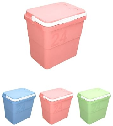 JARDIN202 - Nevera Portátil Rígida Retro– Nevera Térmica con Asa para el Camping, Jardín y Barbacoa | 24 L (Rosa)