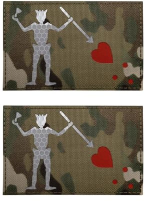 Blimark Edward Teach Patch, Piratenflagge, 2x 11 x 7 cm, IR-Infrarot-reflektierend, Haken und Schlaufe, Lasergeschnittener Patch für taktische Rucksäcke, Kleidung, Jeans, Hüte, Taschen