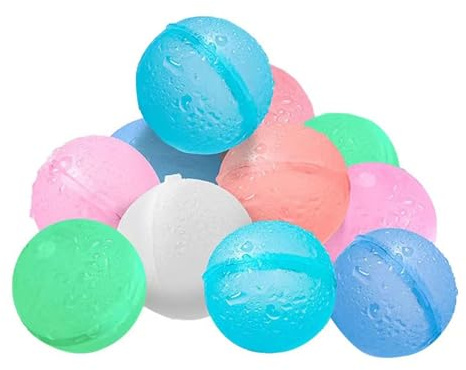 POFET 12 Stück wiederverwendbare Wasserballons, Pool-Strand-Wasserspielzeug, Outdoor-Sommerspielzeug für Kinder, magnetischer Wasserball für Outdoor-Aktivitäten