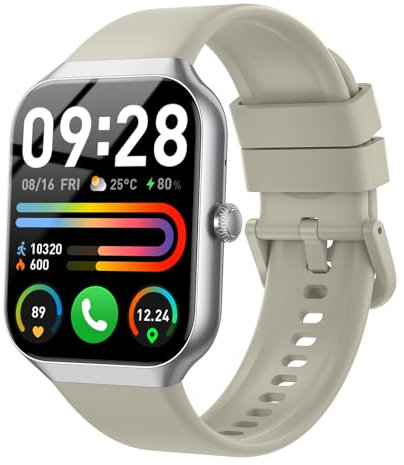 Motast Smartwatch Herren Damen, 1,96 HD Fitnessuhr Smart Watch, Bluetooth 5.3 Telefonfunktion, IP68 Wasserdicht Sportuhr, Herzfrequenzmonitor, Schlafmonitor, Schrittzähler Uhr für Android iOS