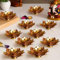 TIED RIBBONS Set of 10 Lotus Shape Brass Diyas for Pooja Home Decorations, Mandir, Temple | Decorative Flower Metal Diya Oil Lamp | Indian Pooja Return Gifts | Diwali Decorations | Diwali Diya