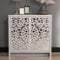 Galano Norwich Sideboard mit 2 Türen, modernes lasergeschnittenes Muster mit Acrylspiegel, Aufbewahrungsschrank für Wohnzimmer, Schlafzimmer oder Küche (Dusty Grey Oak)