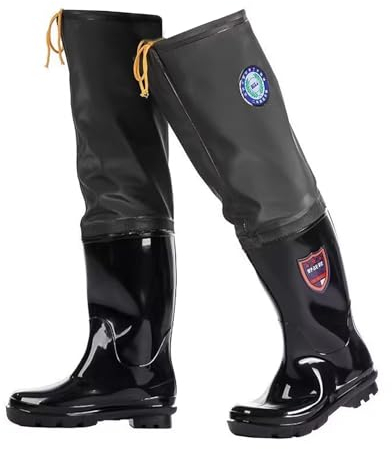 Trampolieri Stivali da Pesca in PVC Impermeabili per Uomo E Donna, Stivali Alti Fino al Ginocchio da 60 Cm, Stivali da Pesca A Mosca, Stivali da Pesca, Leggeri E Caldi(40 EU)