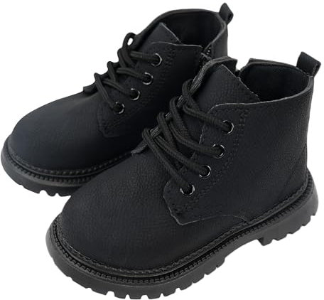SEAUR Mädchen Leichte Kurze Stiefel Fashion Weichsohlen Gefütterte Herbstschuhe Rutschfeste Stiefeletten Outdoor Schnürstiefeletten Weiche Kinderschuhe