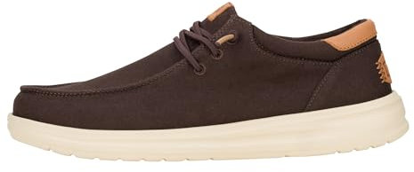 HEYDUDE - Paul Canvas, Zapatillas sin Cordones para Hombre, Mole Brown/Wood Ash, 45