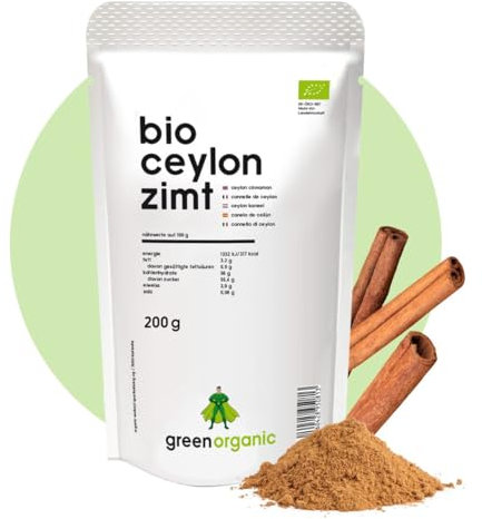 Bio Ceylon Zimt gemahlen (200g) mit wenig Cumarin in premium Qualität | 100% ECHTES Bio Ceylon Zimt Pulver