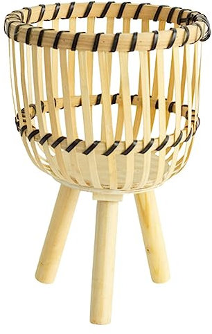 BESPORTBLE Gewebter Blumentopf Aus Naturmaterial Innen Pflanzen Ständer Blumentopfständer Für Wohnzimmer Balkon Garten Pflanzen Halter Blumentopf Lagerung Rack