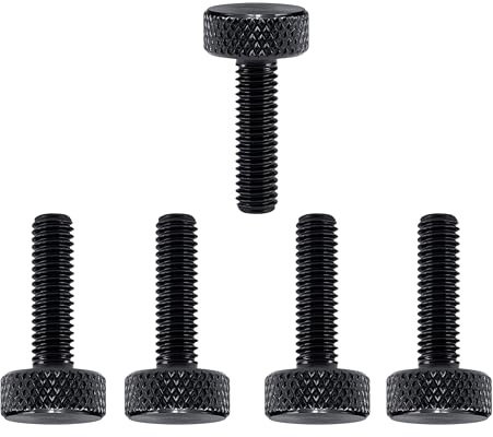 PrecisionGeek® M6 Knurled Thumb Screws Aluminium – Hand Tightening Screws for Acrylic, Metal & Wood, 3D Printing, Electronics & DIY (BLACK - 15mm – Pack of 5)