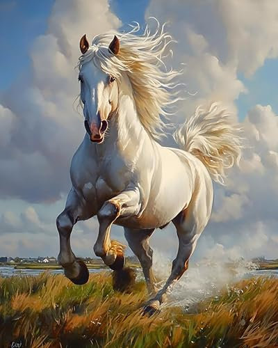 ZHXXFD Peinture Par Numero Cheval Pour Adulte Enfant Sans Cadre 40X50CM Kit Peinture Par Numer Animaux Fleurs Paysage,Tableau a Peindre par Numero Peinture Acrylique,A1