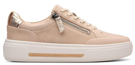 Clarks Hollyhock Zip Nubuck Shoes in Sand Size 5.5