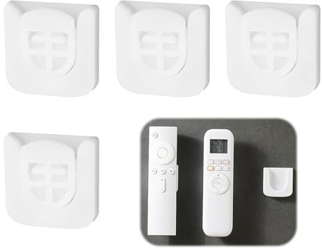 4Pcs Support Magnétique pour Télécommande, Support Telecommande Blanc, Support Telecommande Mural für Zuhause und Büro