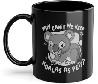 Why Can't We Keep Coalabar Amante Tazza da Caffè | Phascolarctos Cinereus Eucalipto Koala Tazza Nero (06179W)