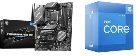 MSI B760 GAMING PLUS WIFI Scheda Madre + Intel S1700 CORE i5 12400 BOX 6x2,5 65W GEN12, Black