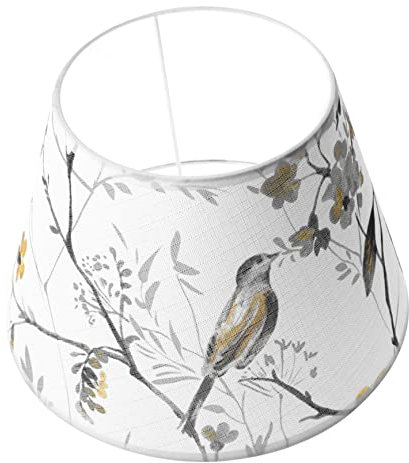 HOMSFOU Großer Lampenschirm Blume Und Vogel Stoff Ersatz Für Schreibtischlampe Tischlampe