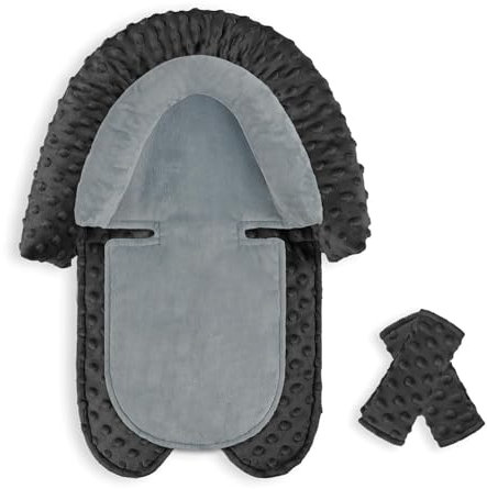 Hooyax Infant Car Seat Insert, Baby CarSeat Head & Body Support with 2 Straps Pads, Ultra Soft Newborn Preemie Carseat Insert Cushion for Boys Girls, Fits Car Seat, Stroller, Swing, Bouncer, Black