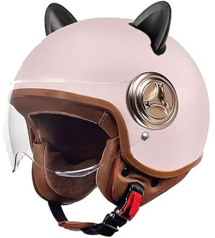 Kinder Vintage 3/4 Retro-Helm, Motorradhelm Mit Zwei Visieren, Moped, Cruiser, Bobber Und Chopper Für Männer Und Frauen 54-61cm, für 8 Jahre - 12 Jahre Kid