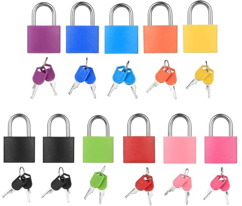 11 PzLucchetto Valigia Aereo, Piccolo Lucchetto Armadietto Palestra, Lucchetti Armadietto con Chiavi, Lucchetto per Valigia Aereo, Lucchetti per Valigie Bagagli Armadio Valigia Attrezzi Zaino