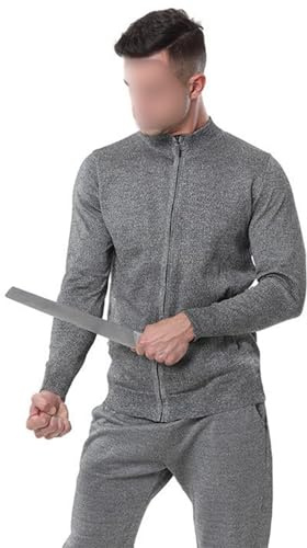 BDXZJ Stichschutzweste, Stichfeste Kleidung, Einseitig Gestrickte Reißverschlussjacke Verschleißfeste/Schnittfeste, Messersichere Kleidung Reißfestes Für Persönliche Sicherheit XXL