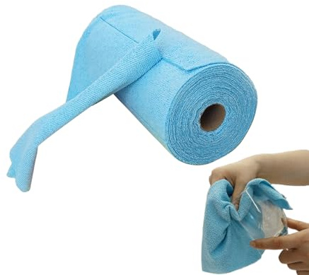 Générique Microfiber Roll of Towels - Microfiber 13x13x30cm Easy Tear Off Absorbent Rags | Household Towel Drying Rags,for Household Mirror Countertop Dish Stove Utensil Cookware Dining Table