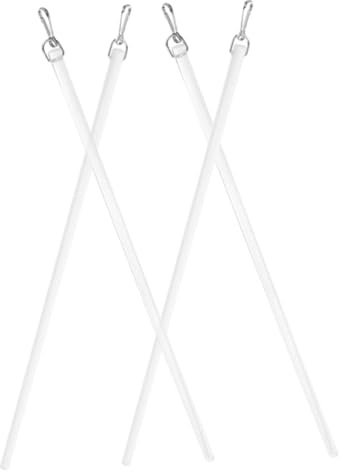 HOOTNEE 4 pièces Lot de Tringles à Rideaux Baguettes pour Stores Vénitiens Barres de Tirage Résistantes et Réutilisables pour Fenêtres Accessoires Blancs et Transparents