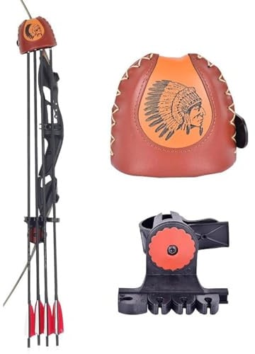 Bogen und Pfeil Tasche, Pfeilköcher aus Leder,Köcherhalter für Bogenschießen,kann Pfeil Box mit 4 Pfeile hängen, Geeignet für die Jagd oder Schießen Übung mit Longbow und Reverse Bow(Braune ) ﻿ ﻿